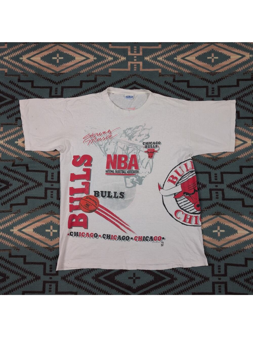 Vtg 90s Chicago Bulls Salem Sportswear T-Shirt XL Aerial Assault NBA Basketball